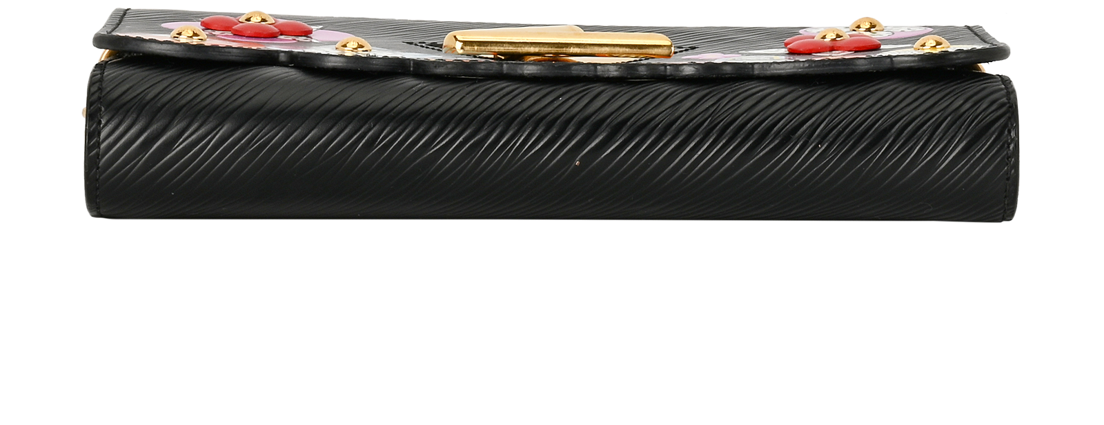 Blooming Flowers Twist Wallet On Chain, &pound;1,200, Handbags, Black, Leather, Top view